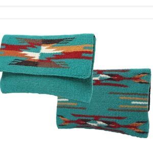 Wool Turquoise Clutch Purse
